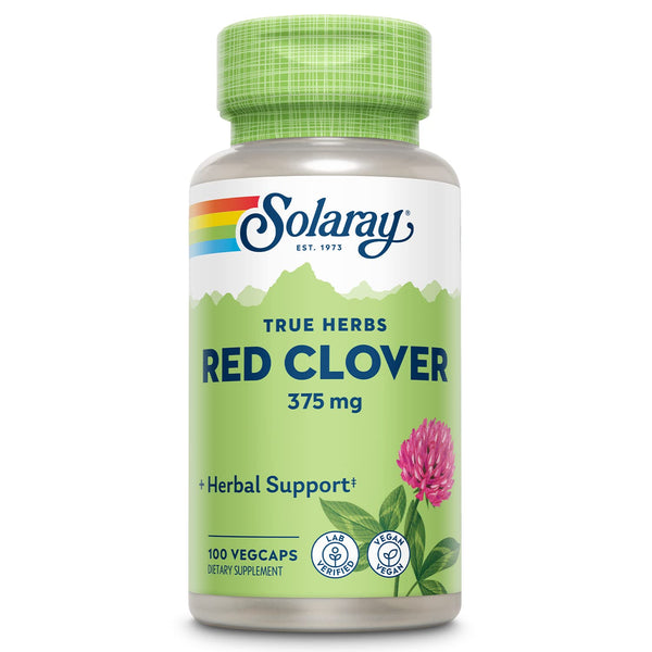 SOLARAY Red Clover 375 mg - Traditional Women's Health Herbal Support - Non-GMO Verified, Vegan, Lab Verified - 60-Day Guarantee - 100 Servings, 100 VegCaps