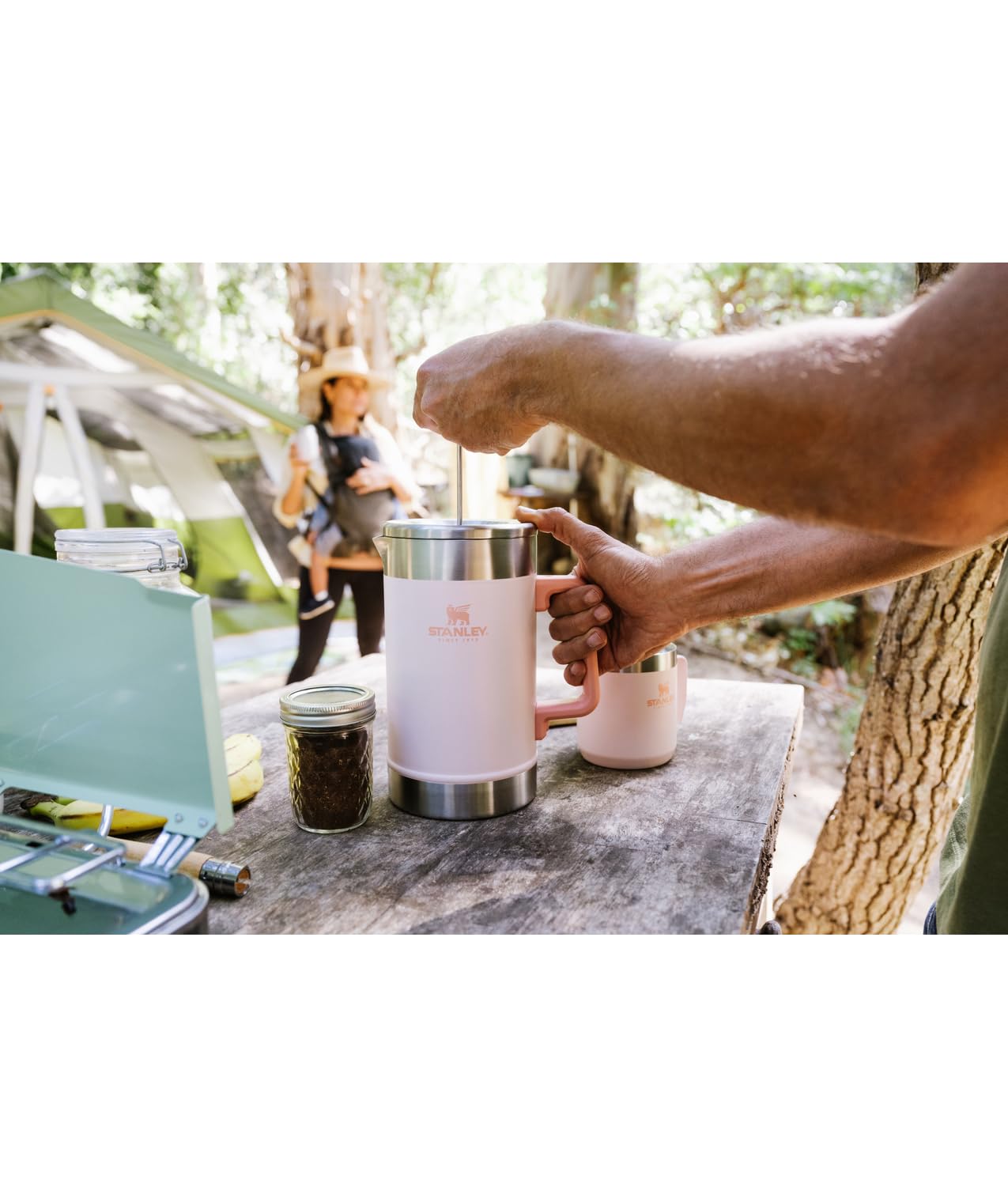 STANLEY Classic Stay-Hot French Press Coffee Maker 48 oz | 5 Minute Brew, 4 Hours Hot | Mesh Filter for Coffee Grounds | Insulated Stainless Steel French Press | BPA-Free | Limestone