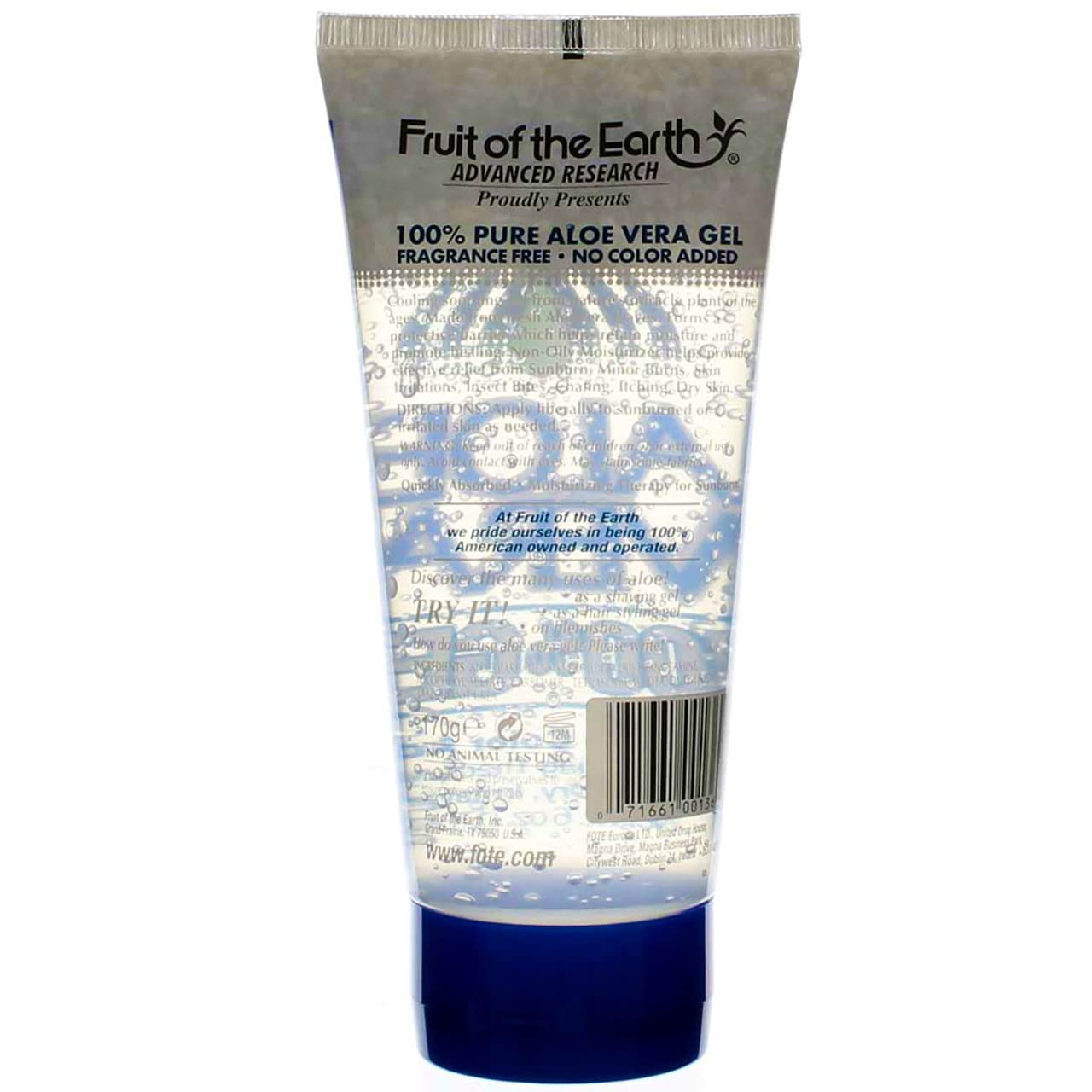Fruit of the Earth Aloe Vera 100% Gel 6 oz (Pack of 2)