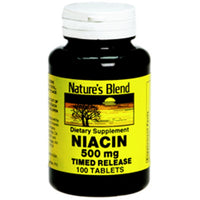 Thumbnail for Nature's Blend Niacin Timed Release 500 mg 500 mg 100 Tabs