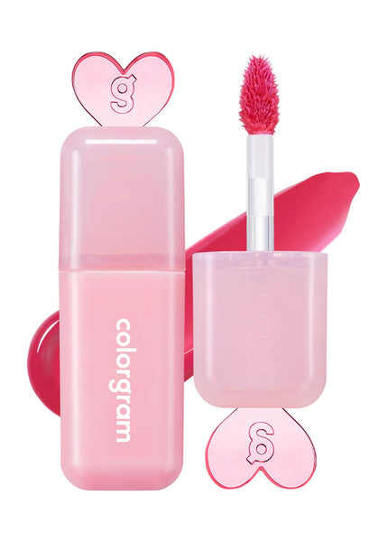 COLORGRAM Juicy Drop Tint 08 Berry Pink | Juicy Lip Gloss, Glowing Lip Stain with Fruity Colors, Buildable & Blendable, Highly Pigmented