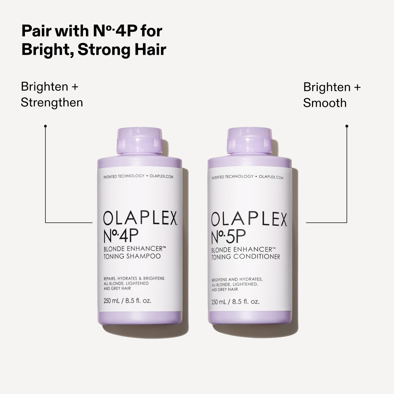 Olaplex No. 5P Blonde Enhancer Purple Toning Conditioner, Repairs, Hydrates, & Brightens All Blonde, Lightened, & Grey Hair, 8.5 fl oz