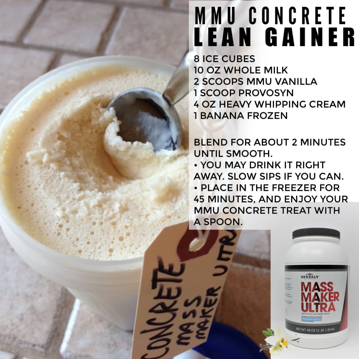Beverly International Mass Maker Ultra Vanilla, 14 Servings, 3lb. Build Lean Mass Like a Pro. Milk Protein Isolate, Whey Protein Isolate + Egg. MCT Oil. Clean Carbs, Great Taste
