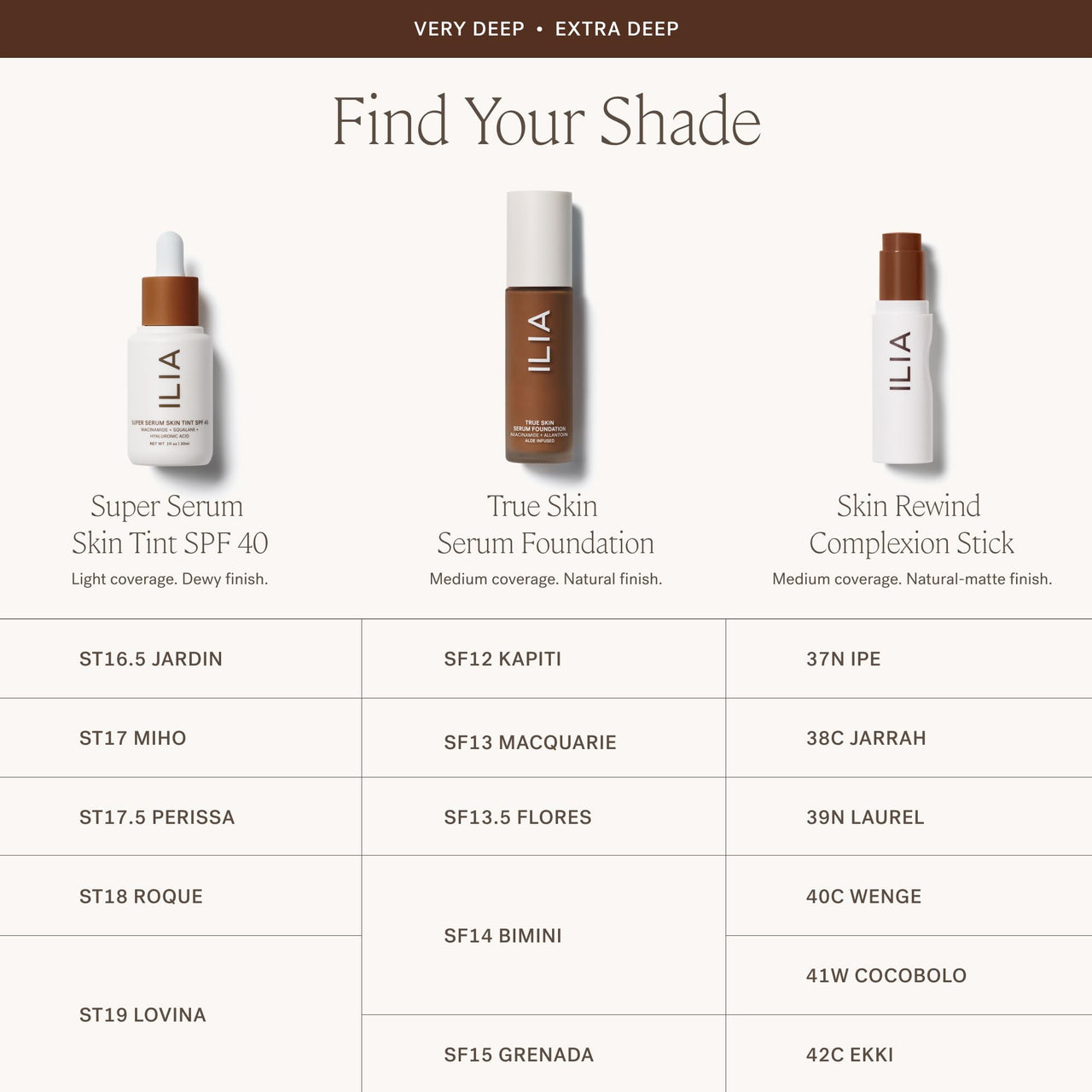ILIA - True Skin Serum Foundation | Non-comedogenic, Cruelty-Free, Vegan, Weightless Feel, Buildable Coverage, Safe For Sensitive Skin (Kapiti SF12)