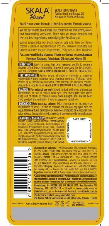 SKALA - Linha Brasil - Kit Maracuja e Oleo De Pataua Shampoo e Condicionador (2 x 325 Ml) - (Brazil Collection - Passion Fruit and Pataua Oil Shampoo & Conditioner Set (2 x 11 Fl Oz))
