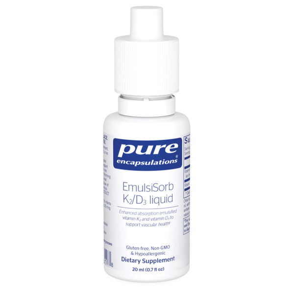Pure Encapsulations EmulsiSorb K2/D3 Liquid | Enhanced-Absorption Emulsified Vitamin K2 and Vitamin D3 for Vascular Health Support* | 0.7 Fl Oz