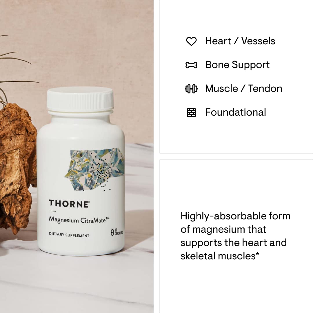 THORNE - Wellness Bundle - Bone, Muscle, Heart, and Lung Health - Vitamin D + K2 Liquid & Magnesium CitraMate