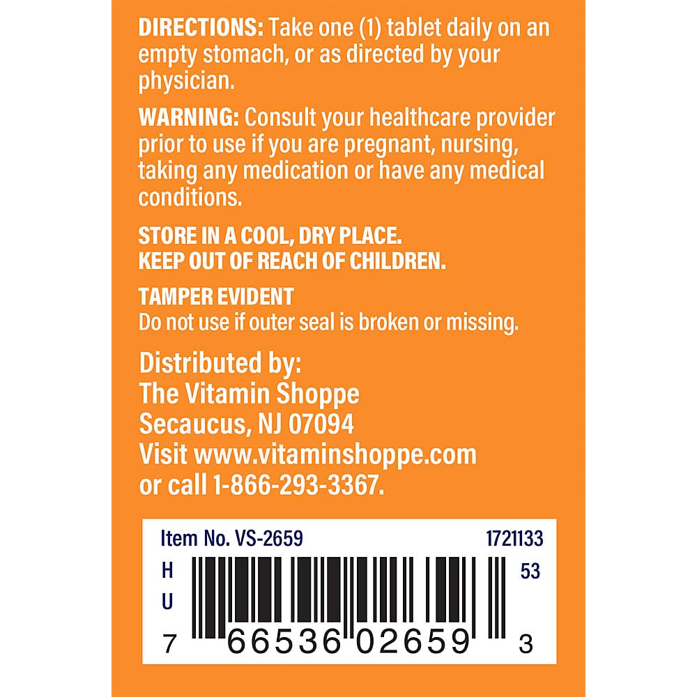 The Vitamin Shoppe SAM-e 400mg - Mood Joint & Liver Support | S-Adenosyl Methionine | 60 Enteric Coated Tablets | Pharmaceutical Grade