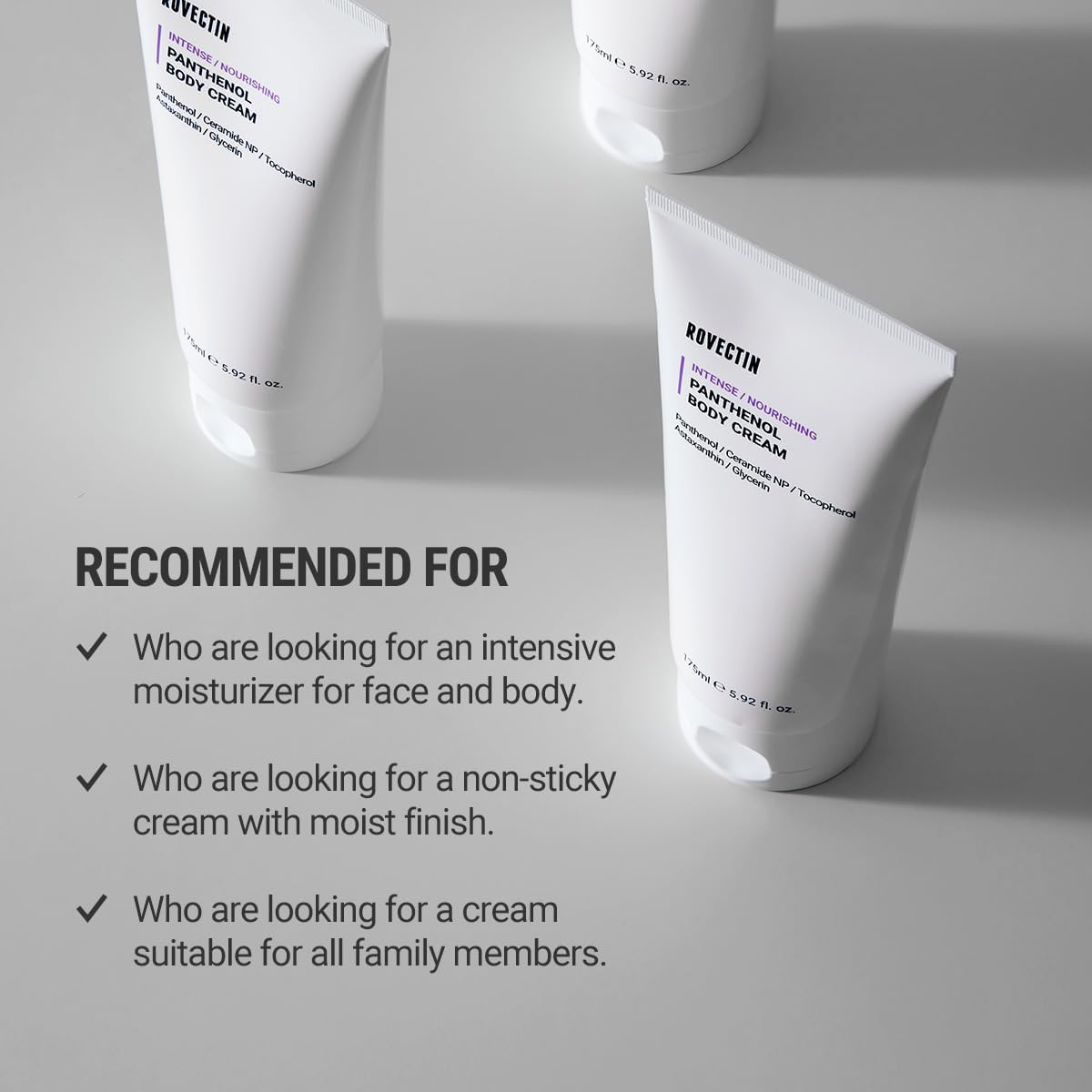 ROVECTIN Barrier Repair Moisturizing Cream - Intense Panthenol Cream for Face and Body | Ceramide Lotion Moisturizer | Anti-Aging with Astaxanthin | Hypoallergenic, Vegan, Korean Skincare (6.1 fl oz)