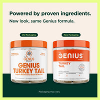 Thumbnail for The Genius Brand Genius Turkey Tail - Plant-Based Supplement for Immune, Gut & Antioxidant Support - Organic & Non-GMO - 120 Veggie Capsules