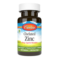 Thumbnail for Carlson - Chelated Zinc, 30 mg - Superior Absorption, Immune Support & Enzyme Function, Antioxidant, 100 tablets