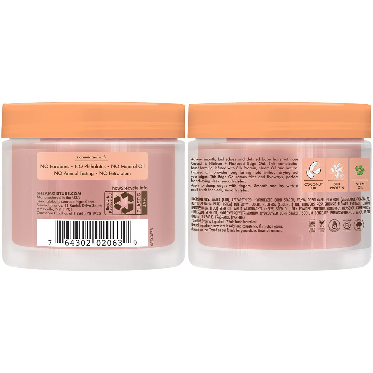 Shea Moisture Strong Hold Styling Gel + Fortifying Edge Gel – New Jamaican Black Castor Oil + Flaxseed Formulas for Chemically Processed, Heat-Styled Hair