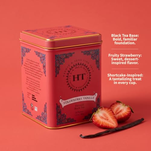 Image 2 of Harney & Sons HT Strawberry Vanilla Black Tea, 20 Sachets in Tin