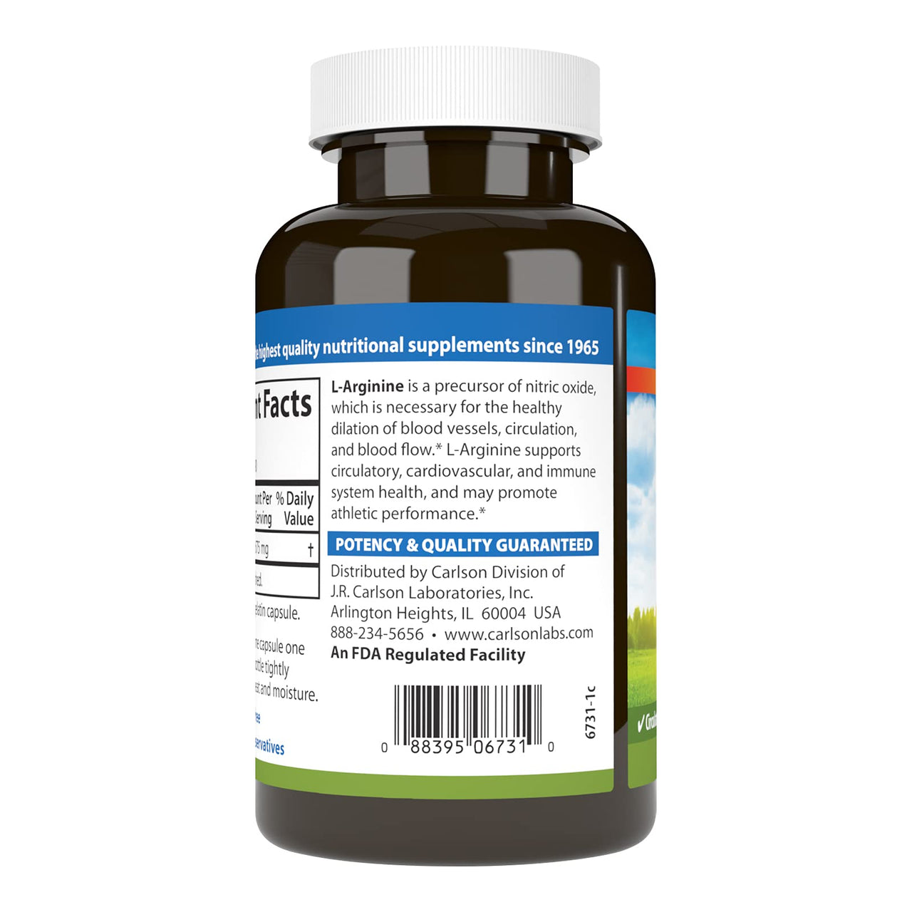 Carlson - L-Arginine, 675 mg, Promotes Healthy Circulatory & Cardiovascular System, 90 capsules