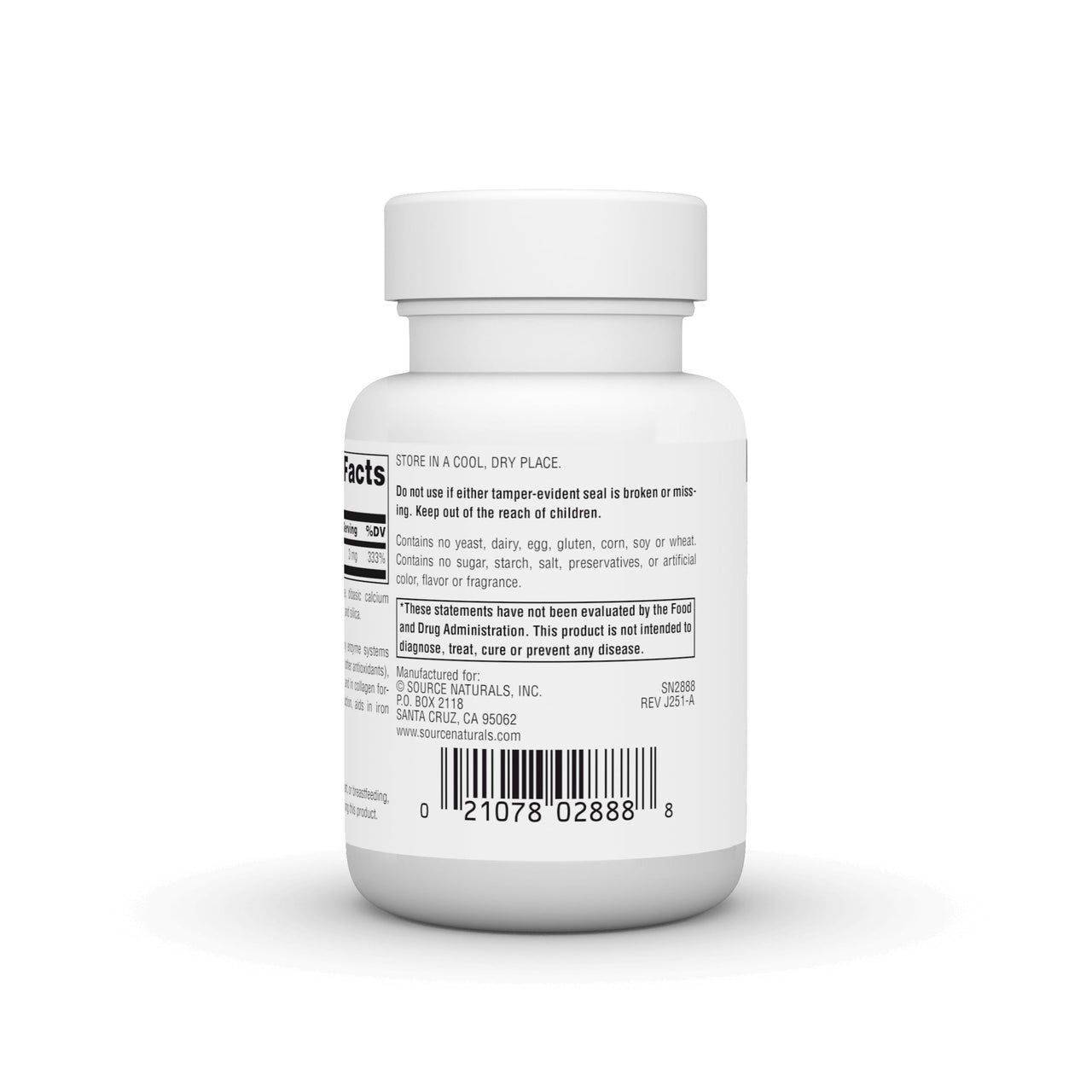 Source Naurals Copper, Supports Energy, Cognition, and Immune Health*, 3 mg - 60 Tablets