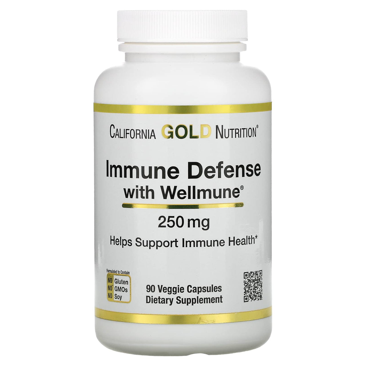 California Gold Nutrition Immune Defense with Wellmune, Beta-Glucan, 250 mg, 90 Veggie Capsules