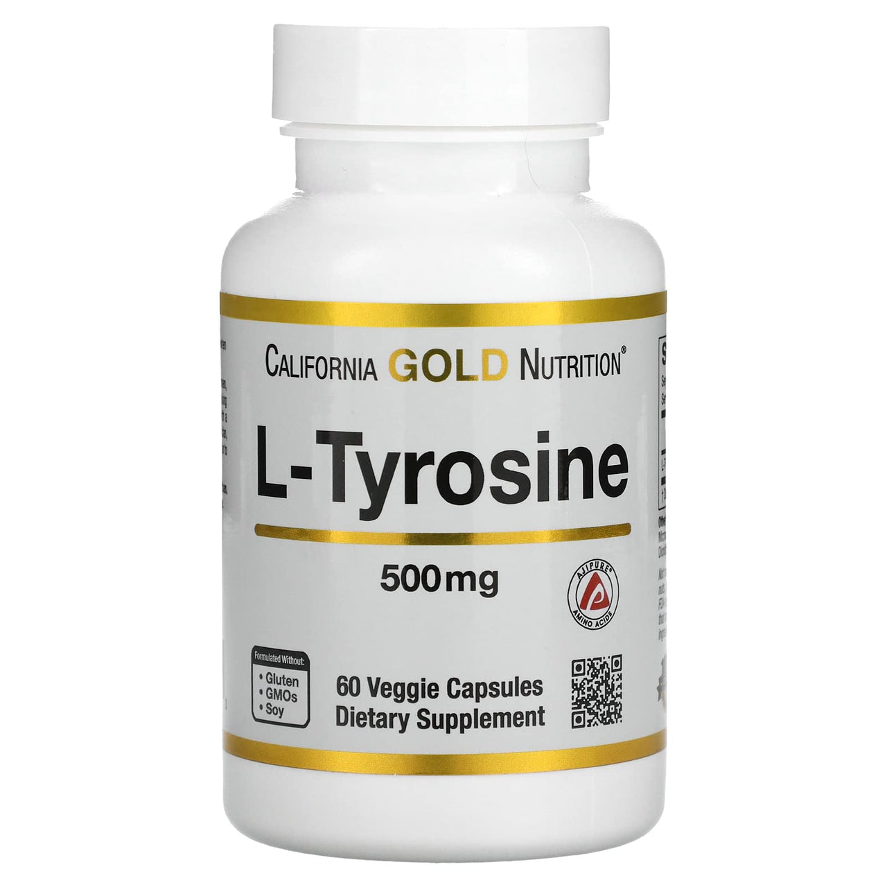 L-Tyrosine, AjiPure, 500 mg, 60 Veggie Capsules, California Gold Nutrition