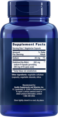 Thumbnail for Life Extension Super R Lipoic Acid 240mg, 90 Capsules, Vegetarian