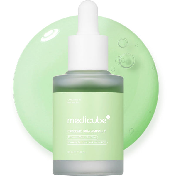 Image 1 of Medicube Exosome Cica Tea Tree Ampoule for Sensitive Skin with Centella Asiatica help reduce redness and breakouts. Low-irritating, Moisturizing & Soothing Serum | Korean Skincare | 30ml
