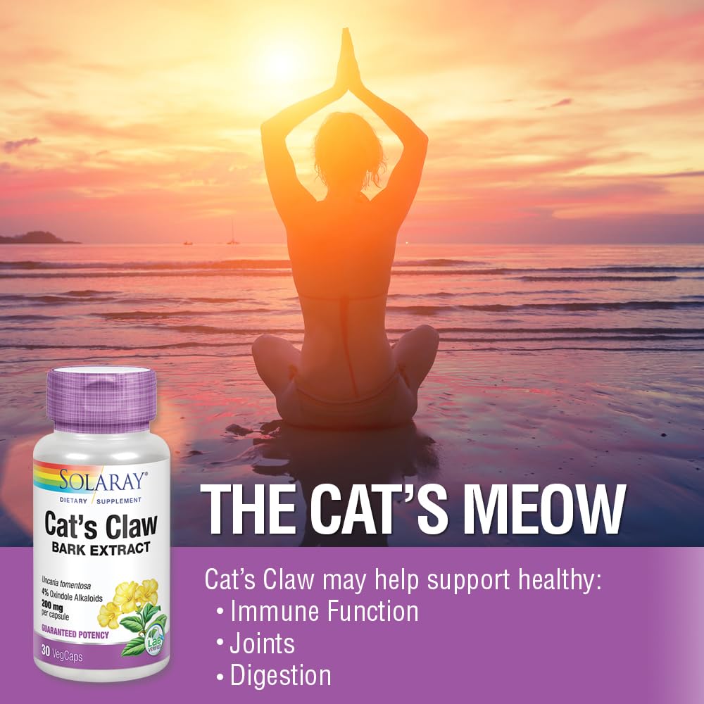 Solaray Guaranteed Potency Cat's Claw Supplement, 200mg, 30 Count