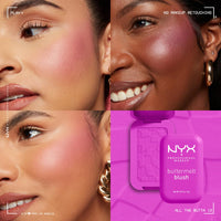 Thumbnail for NYX PROFESSIONAL MAKEUP Buttermelt Powder Blush, Fade and Transfer-Resistant Blush, Up to 12HR Make Up Wear, Vegan Formula - All The Butta