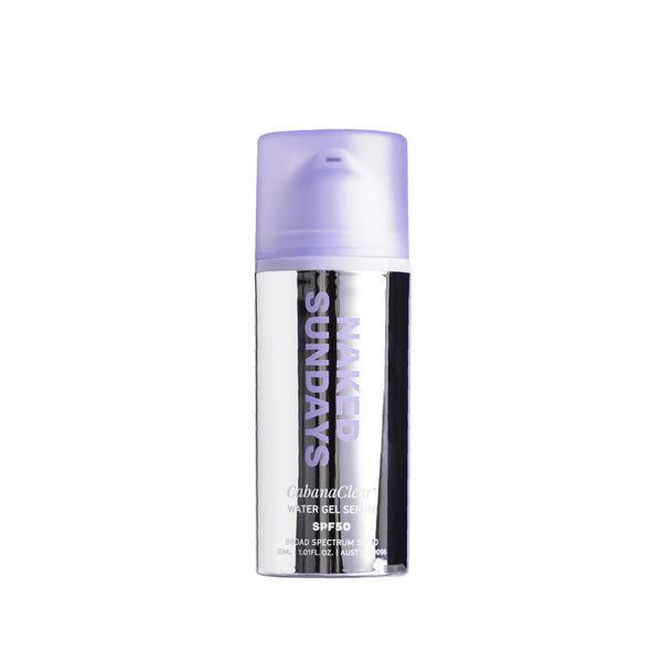 Naked Sundays CabanaClear Facial Suncreen Serum - SPF 50 Invisible Water Gel for Sensitive Skin, Lightweight, Fragrance-Free, Daily Face Sunscreen, 30ml