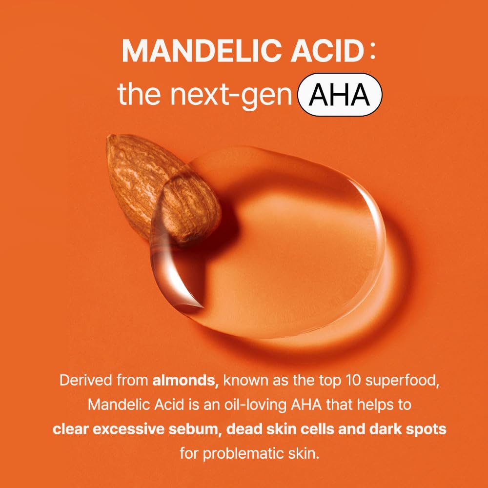 [BY WISHTREND] Mandelic Acid 5% Skin prep Water, Gentle Skin Korean exfoliator for face, Aha Bha Toner, Ideal for Sensitive Skin (1 Fl Oz (Pack of 1))