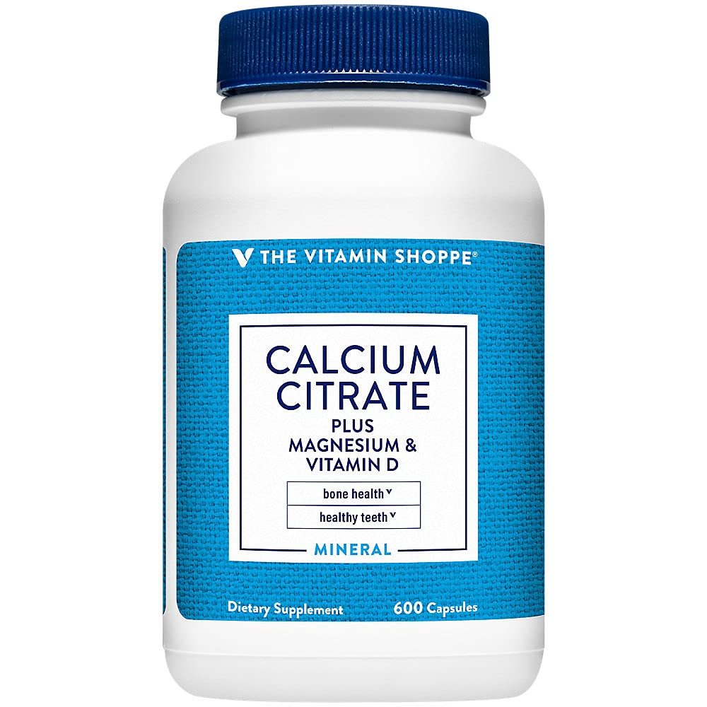 Calcium Citrate+Magnesium&Vitamin D,Multi-Mineral Bone Health Supplement,Vitamin D Aids Absorption, Calcium 999mg, Magnesium 567mg, Vitamin D 612IU per Daily dose (600 Capsules) by The Vitamin Shoppe