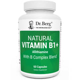 Image 1 of Dr. Berg Natural Vitamin B1 B6 B12 Complex - Allithiamine Vitamin B1 Supplement with 8 Essential Vitamin B Complex for Men & Women Including Thiamin, Niacin, Folate, Magnesium & More - 60 Capsules