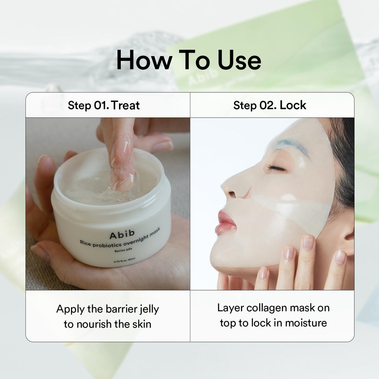Abib Collagen Gel Mask Heartleaf Jelly 4 Sheets (Soothing) I Korean Vegan Collagen, Cooling Calming Hyaluronic Acid Hydrogel Face Mask Skin Care