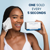 Thumbnail for Clean Skin Club Clean Towels®, 100% USDA Biobased Face Towel, Disposable Face Towelette, Eczema Association Accepted, Makeup Remover Dry Wipes, Ultra Soft, 1 Pack, 25 Ct