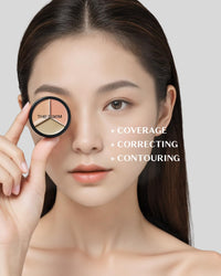 Thumbnail for THE SAEM Cover Perfection Triple Pot Concealer 03 Correct Up Beige - for Fair to Light Skin Tone - 3 Color Full Coverage Concealer - Covers Blemishes Spots, Dark Circles, Redness Skin