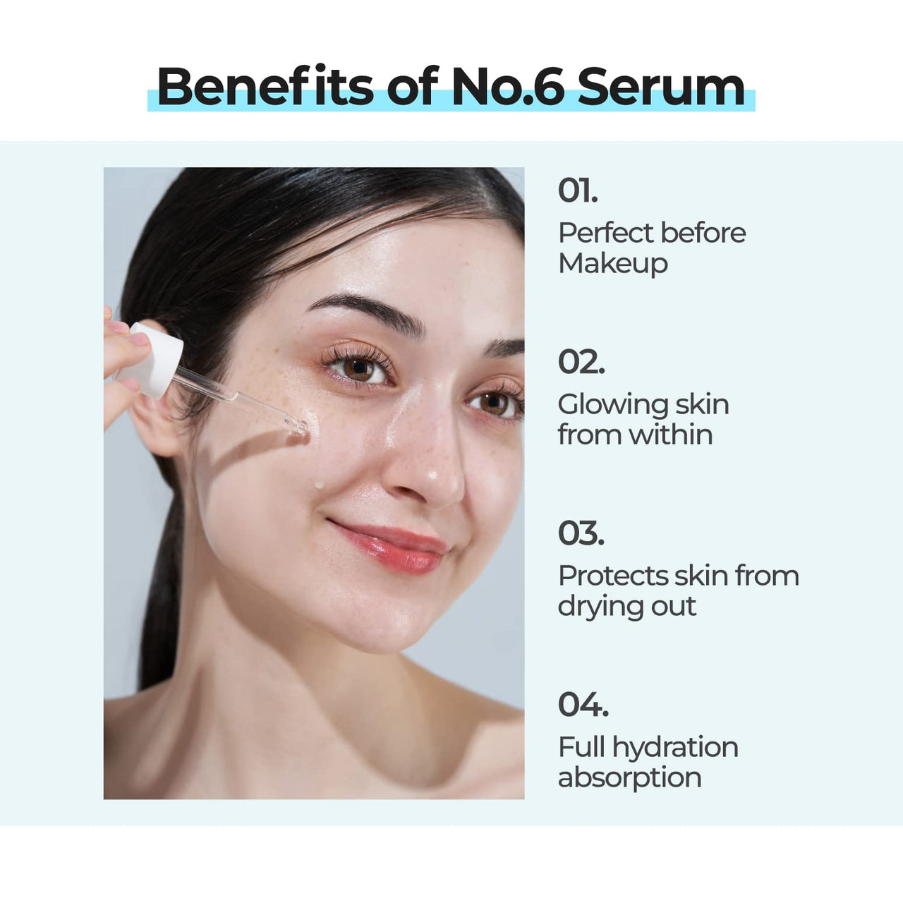 numbuzin No.6 Serum | Deep Sleep Mask Serum | Iceland Glacier Water for Instant and Long-lasting Hydration with Hyaluronic Acid & Niacinamide | Korean Skincare for Dry Skin | 1.69 fl. oz.