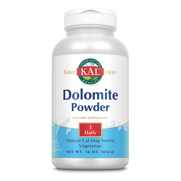 KAL Dolomite Powder | Natural Calcium & Magnesium Source | Bone & Heart Health Support | Fast-Acting | 16oz, 90 Serv.