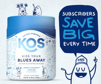 Thumbnail for KOS Calming Blue Spirulina Blend- USDA Certified Organic - Algae Superfood Powder with Ashwagandha Root, Lemon Balm, Reishi Mushroom, B Vitamins - Berry Coconut Cooler Flavor, 28 Servings