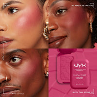 Thumbnail for NYX PROFESSIONAL MAKEUP Buttermelt Powder Blush, Fade and Transfer-Resistant Blush, Up to 12HR Make Up Wear, Vegan Formula - Butta Than Before