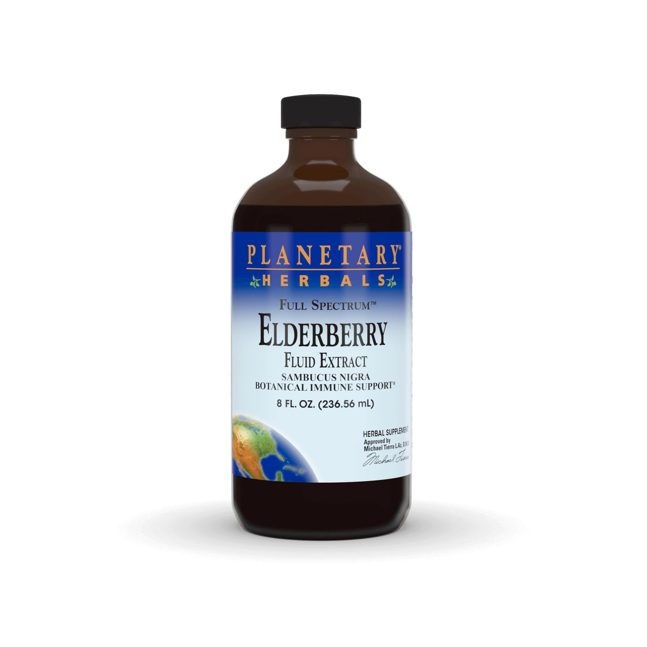 Planetary Herbals Elderberry Fluid Extract, Full Spectrum 5 ml Botanical Immune Support - 8 Fluid oz