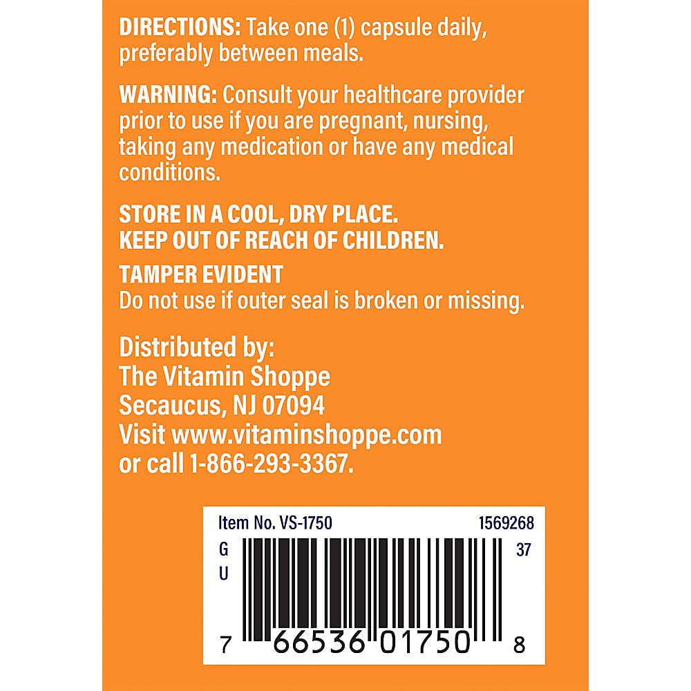 The Vitamin Shoppe Acetyl-L-Carnitine 500mg Supports Healthy Brain Memory (120 Capsules)