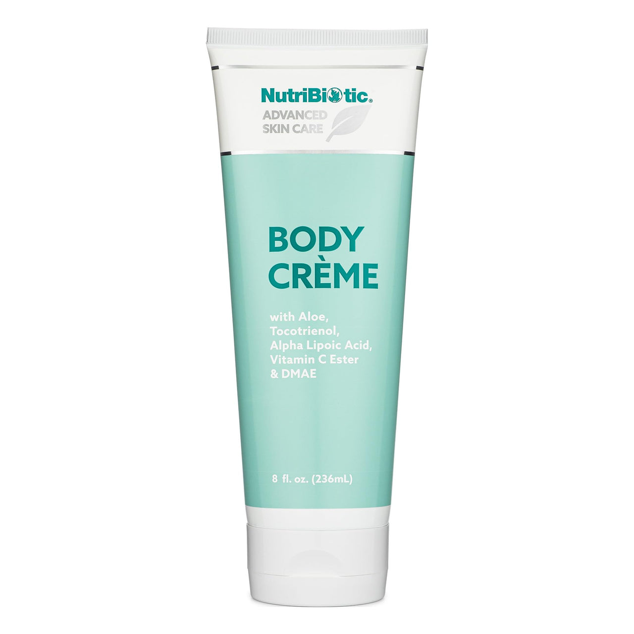 NutriBiotic – Advanced Skin Care Body Crème, 8 Fl Oz - with GSE, Aloe, Tocotrienols, DMAE, Vitamin C Ester & Alpha Lipoic Acid - Nourishing for Soft & Silky Skin - Vegetarian & Paraben-Free