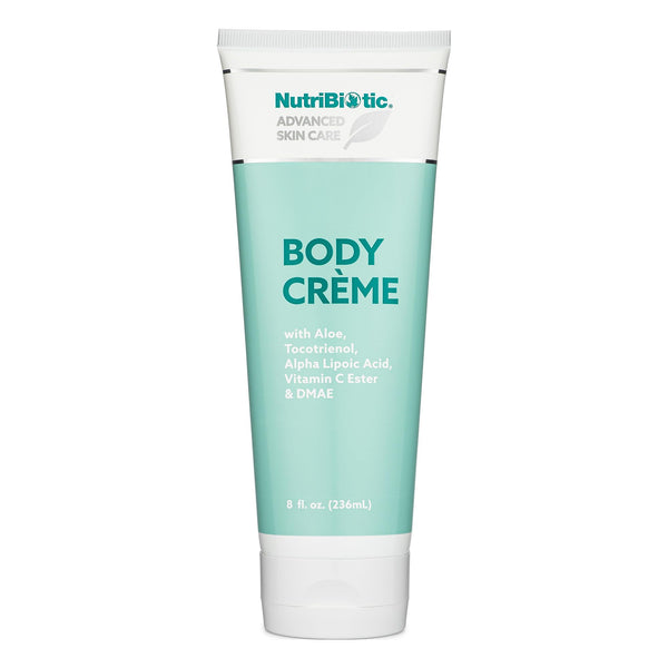NutriBiotic – Advanced Skin Care Body Crème, 8 Fl Oz - with GSE, Aloe, Tocotrienols, DMAE, Vitamin C Ester & Alpha Lipoic Acid - Nourishing for Soft & Silky Skin - Vegetarian & Paraben-Free