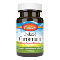 Thumbnail for Carlson Chelated Chromium 200 mcg Superior Absorption - Healthy Metabolism Energy Production & Optimal Wellness - 100 Tablets