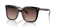 Thumbnail for Coach HC8381U Universal Fit Sunglasses, Black/Transparent Blush/Brown Purple Grey Gradient, 54 mm