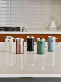 Thumbnail for Stanley Stay-Hot Camp Mug 24 oz | Press Fit Drink Through Lid | Cup for Coffee, Tea and Drinks | Insulated Stainless Steel Coffee Mug | BPA-Free | Hammertone Silver