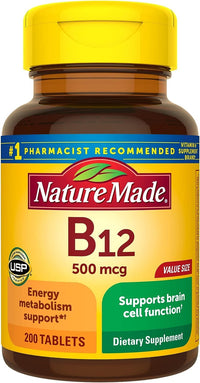 Thumbnail for Nature Made Vitamin B12 500 mcg. Tablets Value Size 200 Ct - Pack of 2