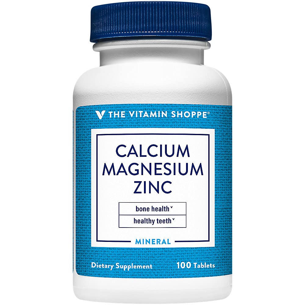 The Vitamin Shoppe Calcium, Magnesium, & Zinc with Vitamin D - Supports Healthy Bones & Teeth (100 Tablets)