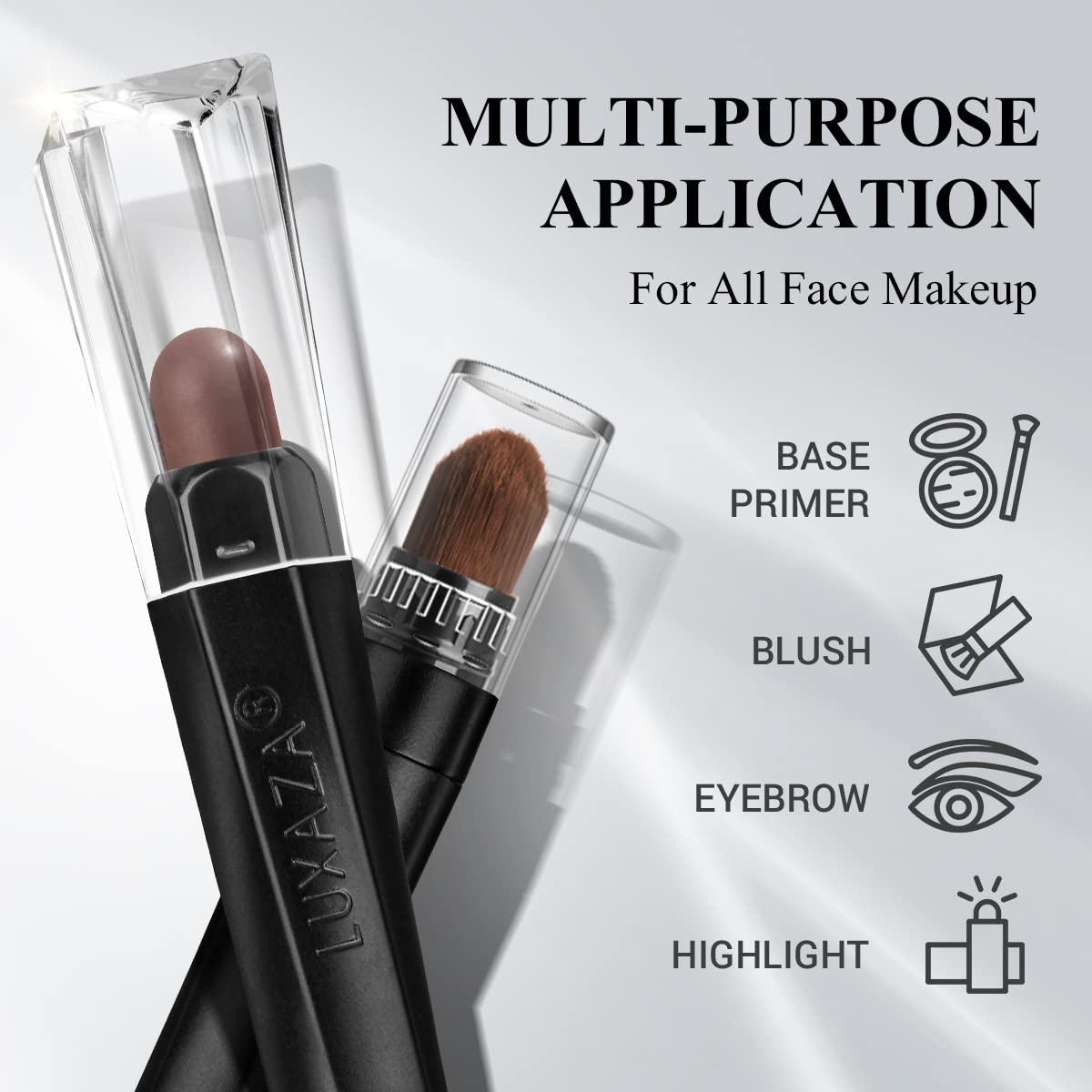 LUXAZA 3Pcs Neutral Brown Eyeshadow Stick Set, Matte And Shimmer Creamy Eyeshadow Pencil, Shiny Pink Shadow, Waterproof Long Lasting Smoky Eye Makeup