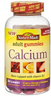 Thumbnail for Nature Made Calcium Adult Gummies, Cherry, Orange & Strawberry 80 ea (Pack of 4)