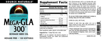 Thumbnail for Source Naturals Mega-GLA 300 - Borage Seed Oil That is Hexane-Free - 120 Softgels