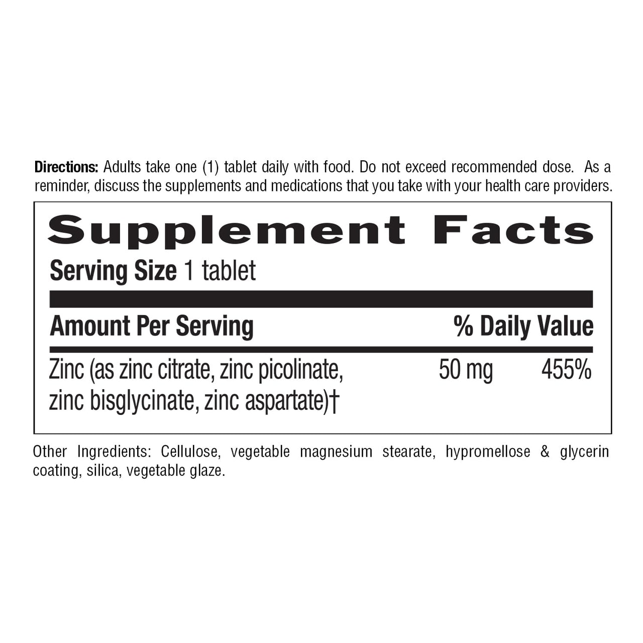 Country Life Target-Mins Zinc 50 mg 90 Tablets - Zinc Supplements for Immune Health - Zinc 50mg - Zinc Support
