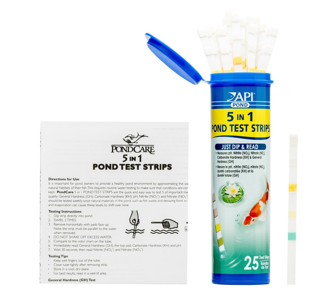 API POND 5 IN 1 POND TEST STRIPS Pond Water Test Strips 25-Count